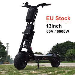 EU Stock 13inch 6000W Dual Motor electric scooter with 100-150kms range 60v engines 13 inch Fat Tire Wheels E Scooter Bike motor