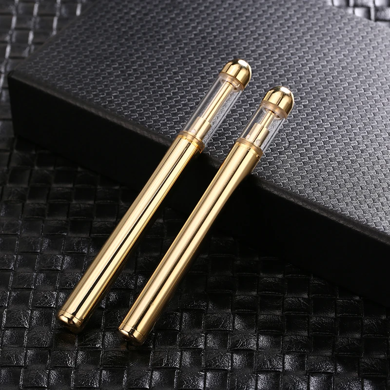 
High-End Golden Disposable CBD Oil Vape Pen With Ceramic Coil For CBD Thick Extracts Oil With Bottom Micro Charging 
