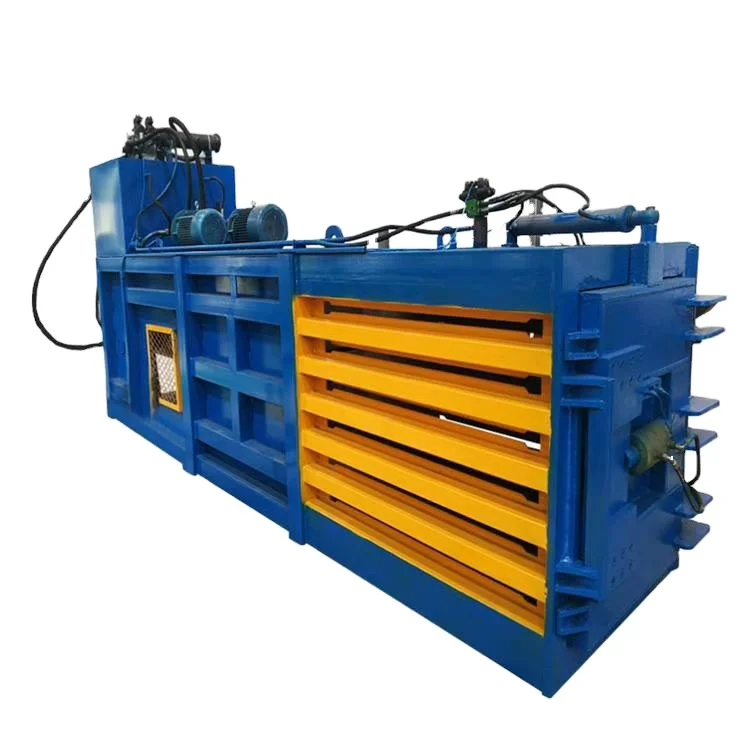 Hydraulic vertical baler used to compress waste clothes and plastic bottle