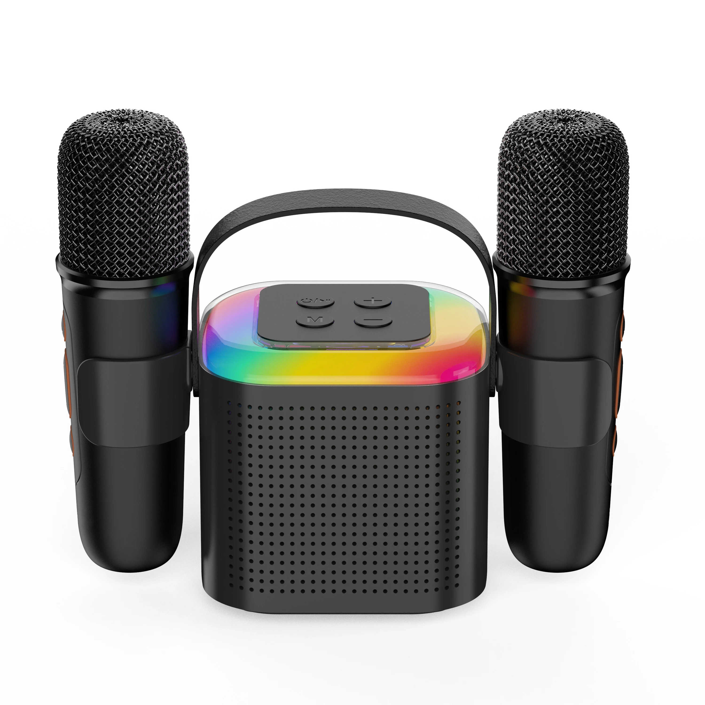 New Arrival Bluetooth Wireless Professional RGB Speaker with Wireless Mic Audio System Sound Karaoke Speaker Smartphone Battery