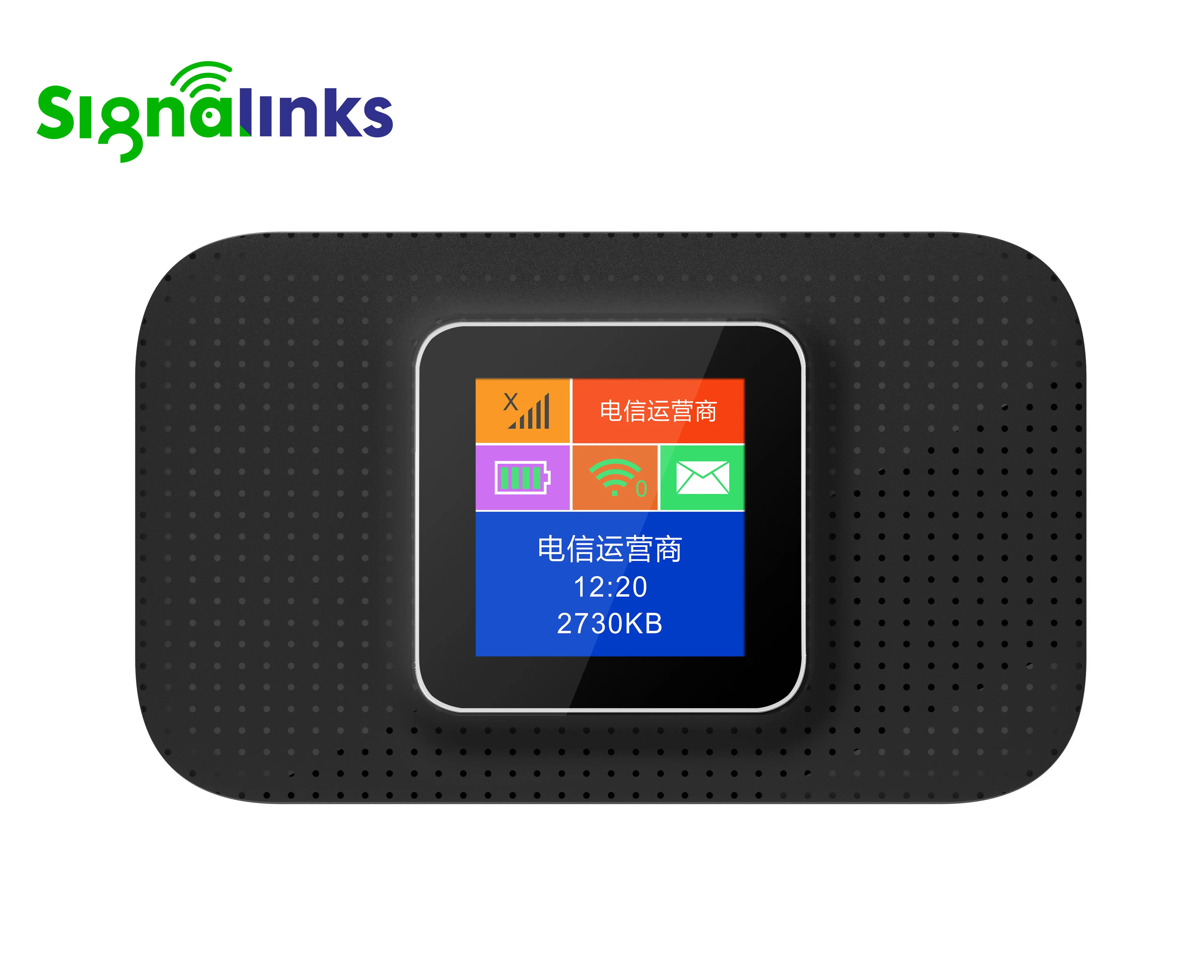 Signalinks Portable 4G LTE MiFi Router 3000mAh Battery Dual Antenna Option WiFi6 Support Type C Interface with sim card slot