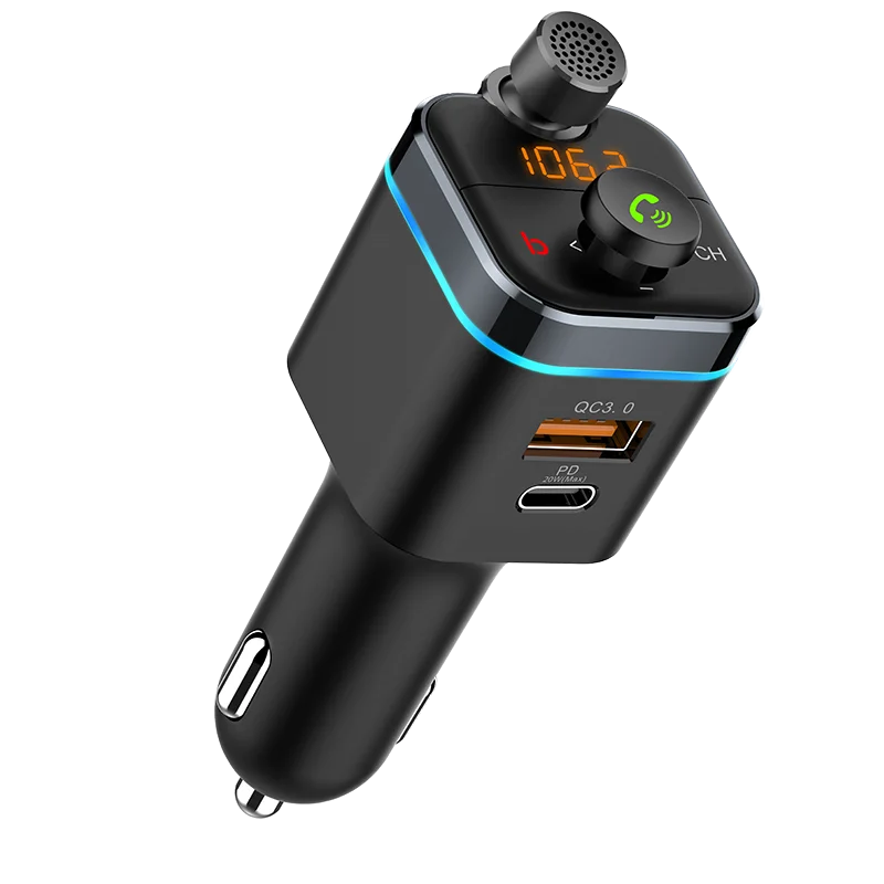 
180 degree rotation neck unidirectional microphone car kit long range fm transmitter 