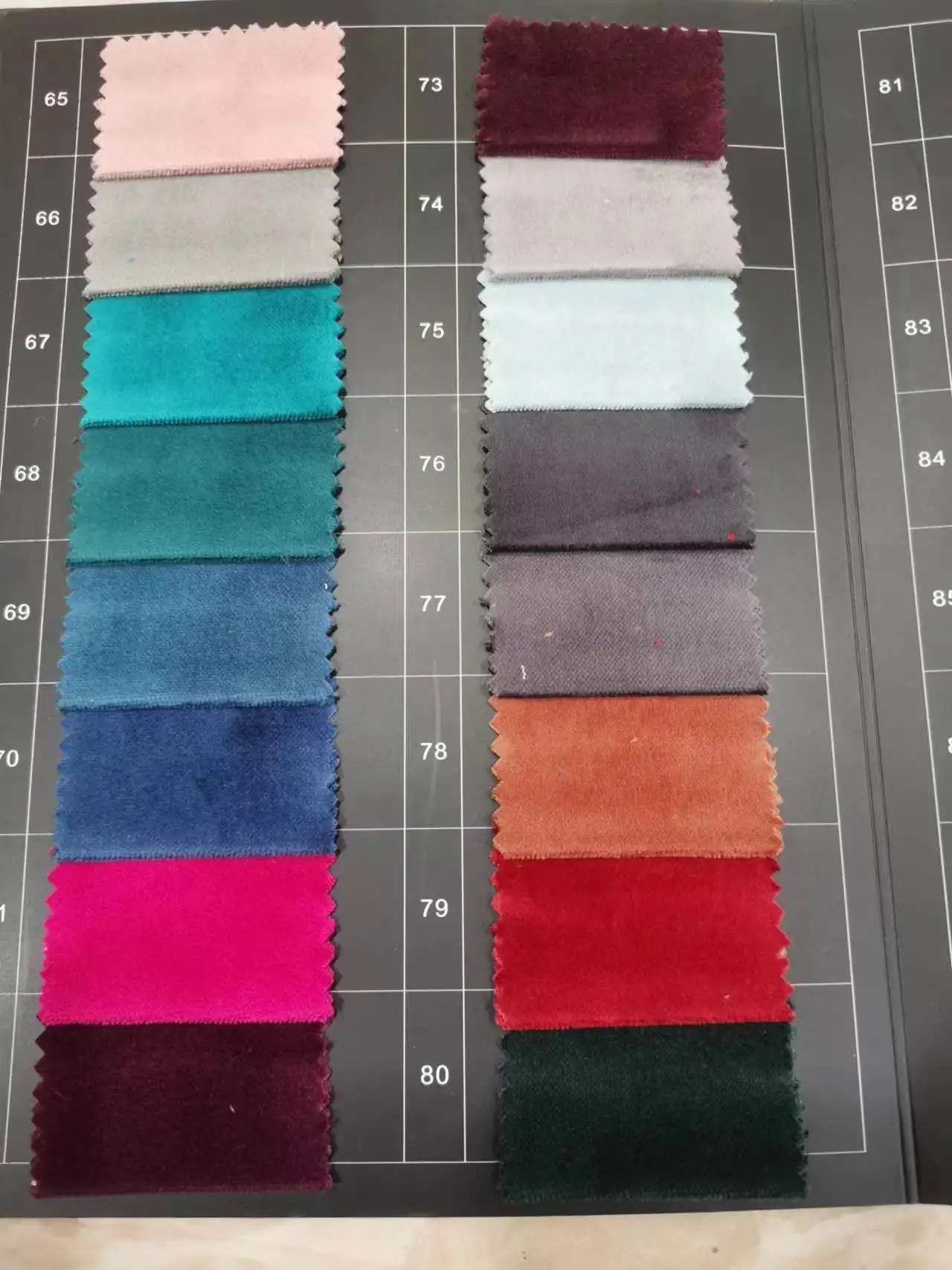 ready to ship 100% cotton velvet upholstery fabric 9684 in  white/orange/red/blue black cotton velvet cushion cover velvet