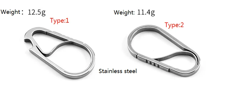 Camping Tool Gear Quick Release edc titanium stainless steel carabiner Clip with bottle openers