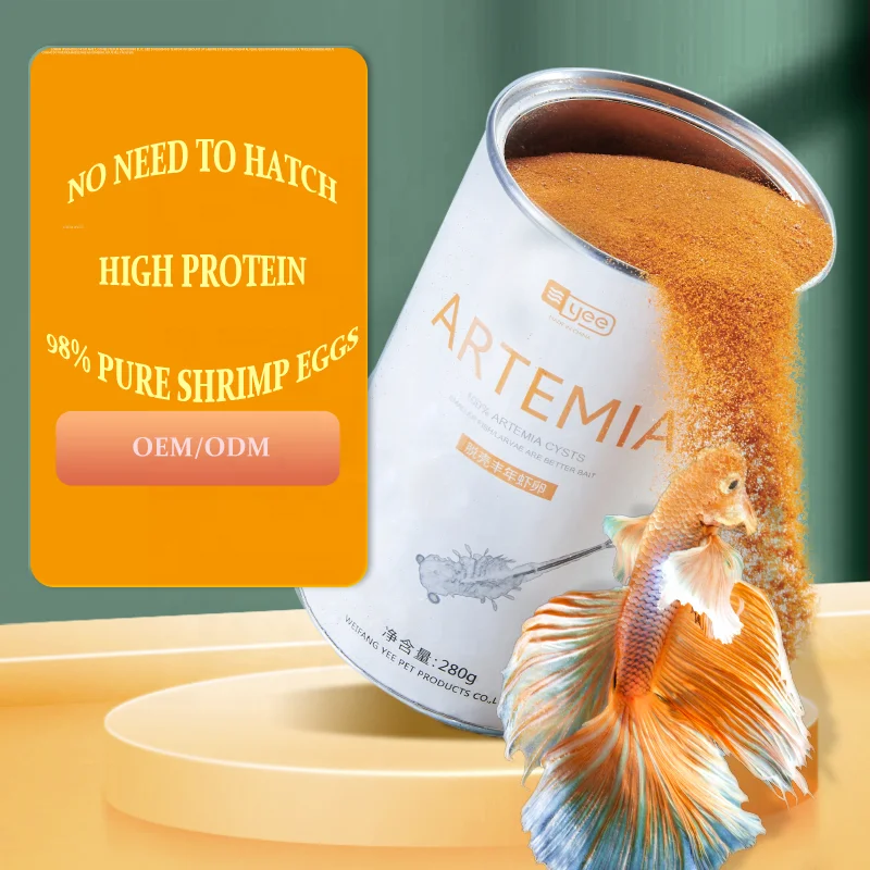 YEE Hot Sale Aquatic Small Fish Feed Brine Shrimp Eggs Stomach Protect Aquarium Balance Nutrition