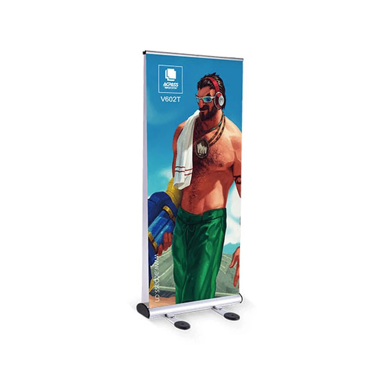 
windproof outdoor Roll Up Banner with double sided fabric textile graphic 
