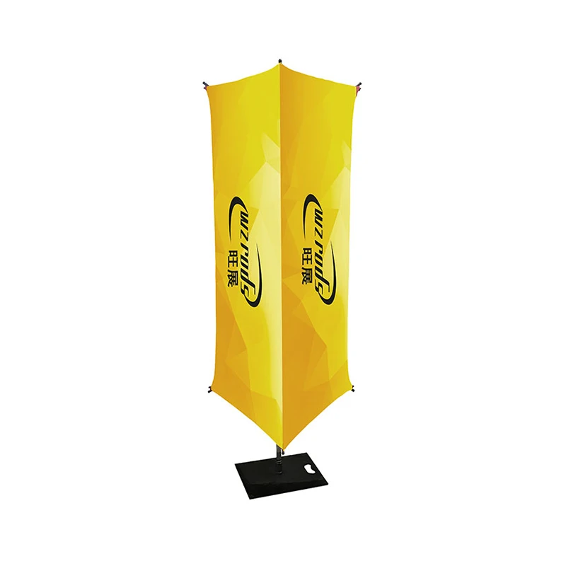 Weihai Wisezone оригинальный дизайн рама 3 лица Летающий Стиль Витрина оборудование для помещений мероприятий баннер флаг шест с квадратной основой