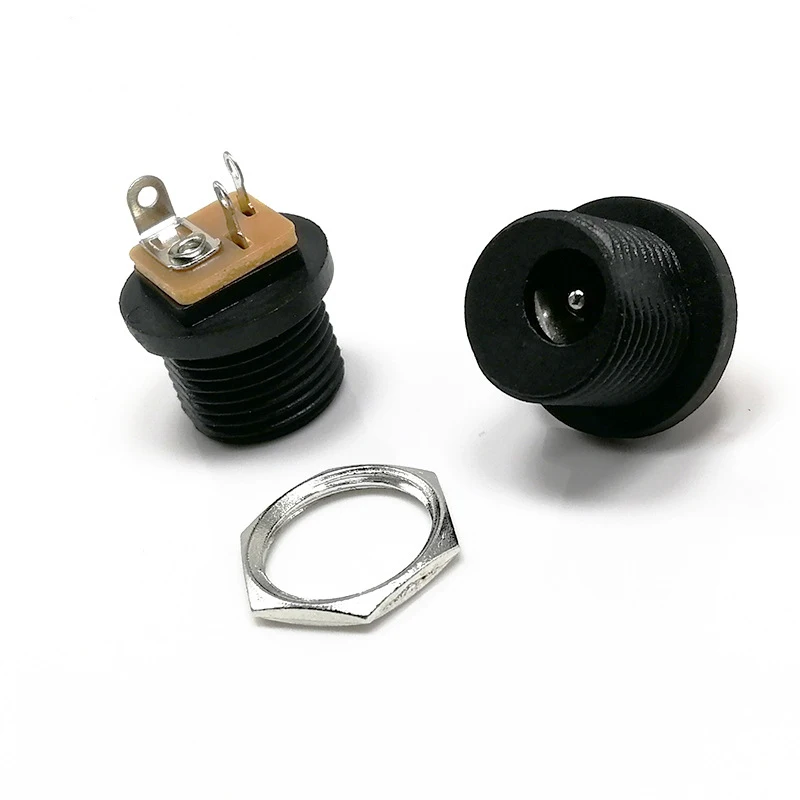 Low Voltage Vertical 3 Pin Mini DC Power Jack Socket 0.5A Black Connector