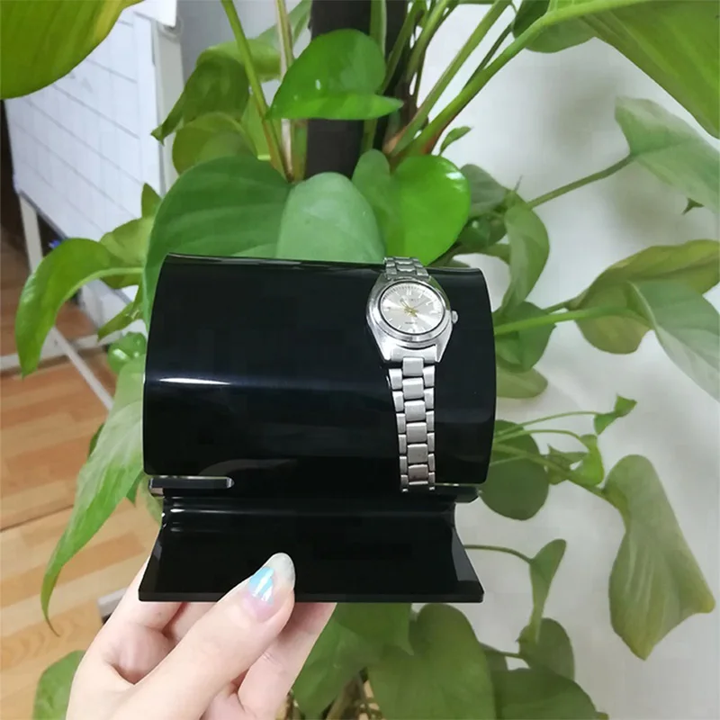 Clear Acrylic Watch Holder Stand Curve Double Watch Display Stand Bracelet Display Holder for Trade Counter