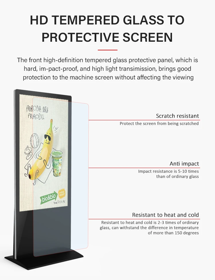 Indoor Screen Floor Stand Indoor Led Advertising Digital Signage Display Media Player