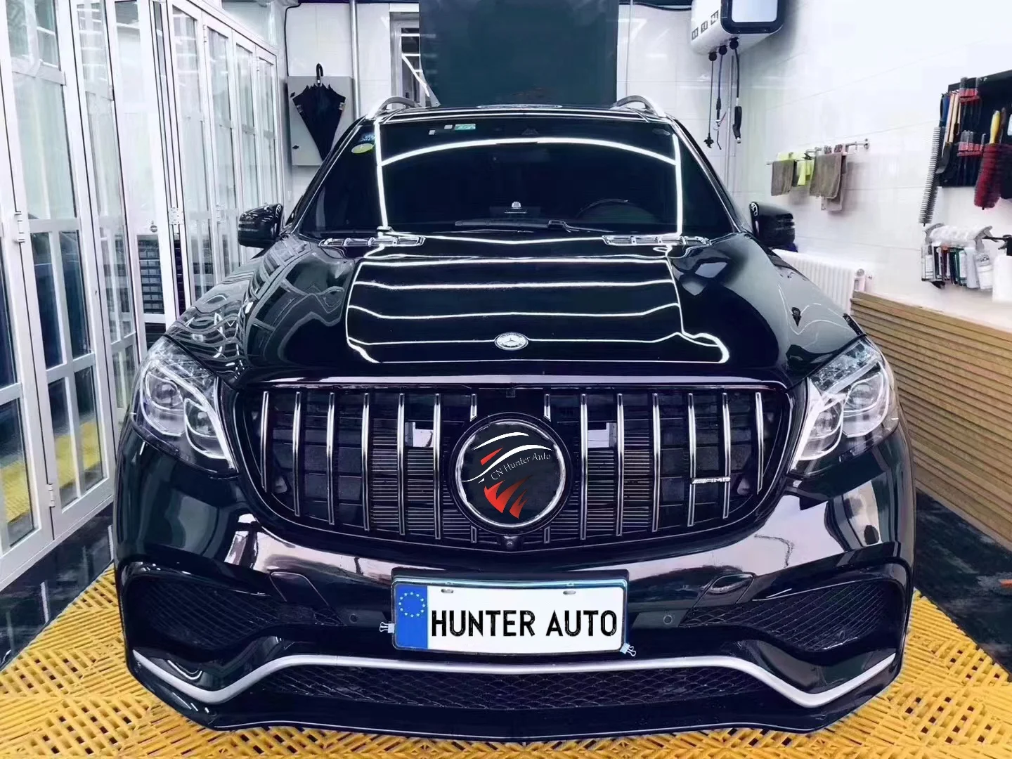 GLS63 GT Body Kit For Mercedes Benz GLS X166 Upgrade GLS63 A mg GT Grill Front Bumper Rear Bumper Diffuser Exhaust Tips Car Part