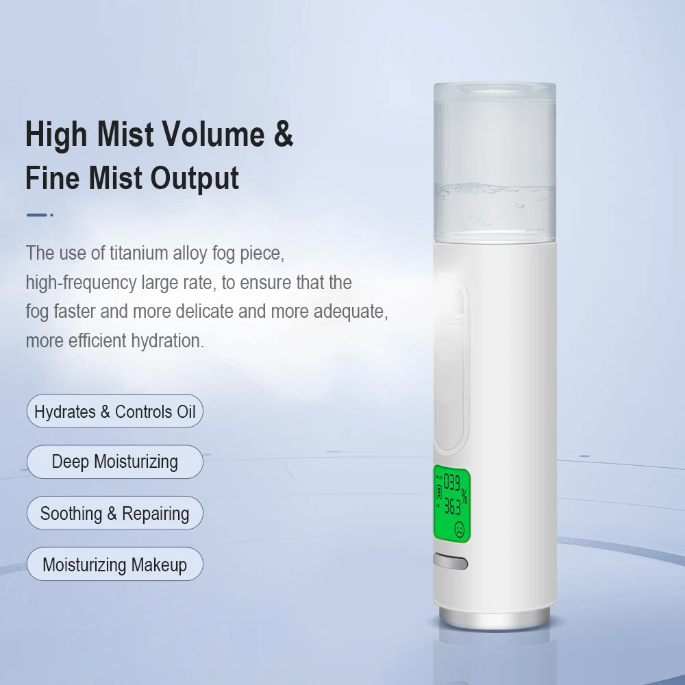 Latest Nano Mist Sprayer Skin Moisturizer Water and Oil Content Test Mist Sprayer Ionic Face Steamer Facial Nano Moisture Spray