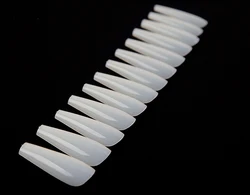 2022 Wholesale 500pcs Long Artificial False Stilleto Nails Tips Coffin Shaped for Nail Art and Nail Painting Manicure