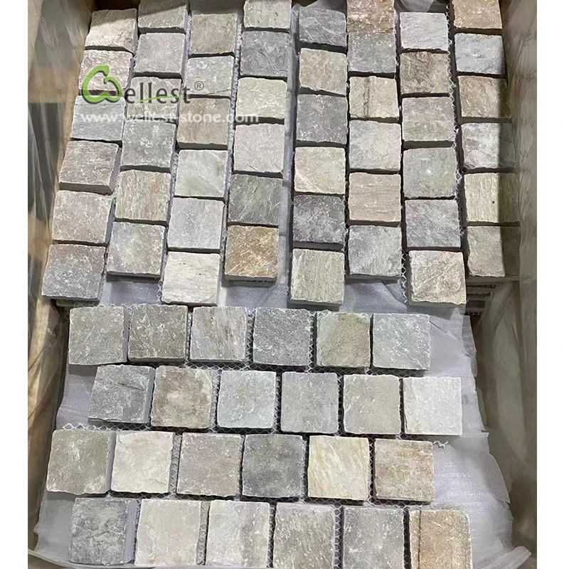 cheap cobblestone slate mesh paver driveway paving stone for yard  pavers outdoor driveway paving