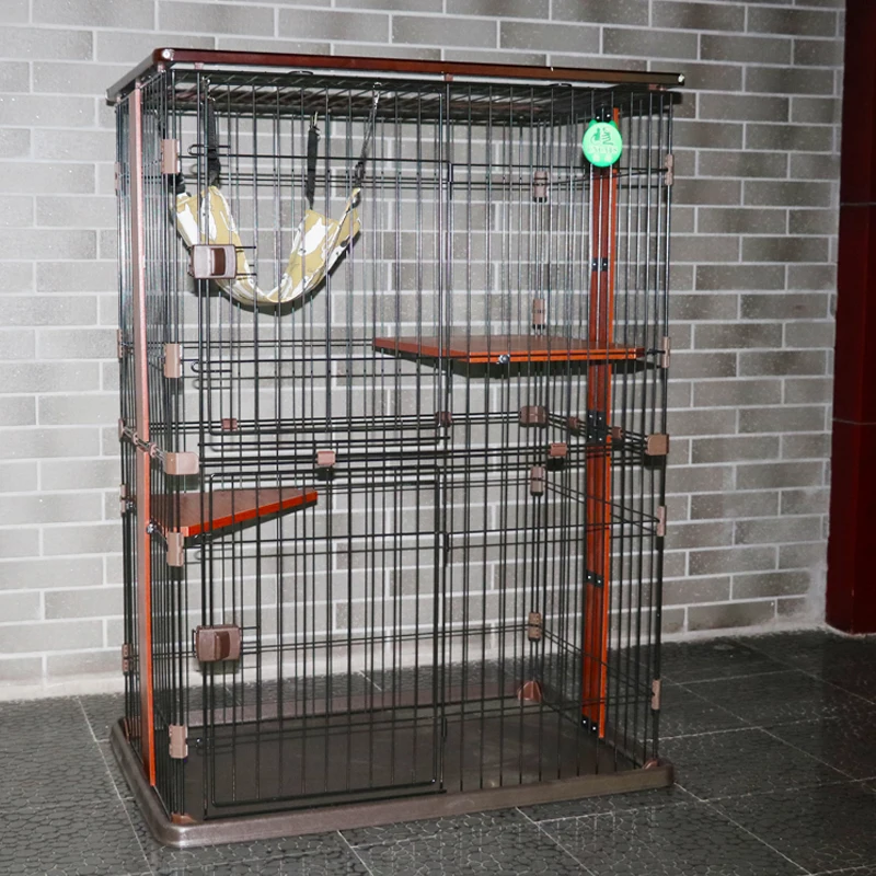 Solid Wood Pet Cat Cage Cat Playpen High Quality Portable Luxury for Dogs Bedroom,indoor and Outdoor 1pcs/brown Box 25-35 Days