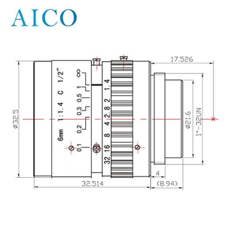 focal length 6.0mm F1.4 monture c mount 6mm 2mp megapixel Cmount machine vision cctv lens for 1/2 inch sensor industrial camera
