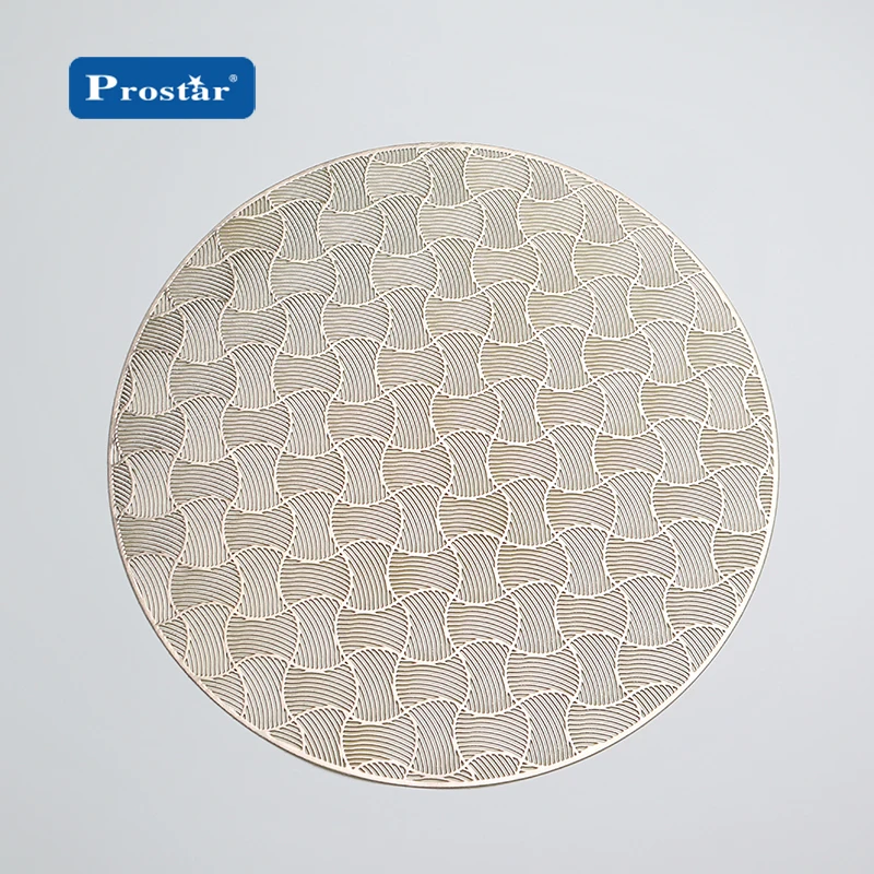 New pvc pressed vinyl metallic placemats table mat for wedding