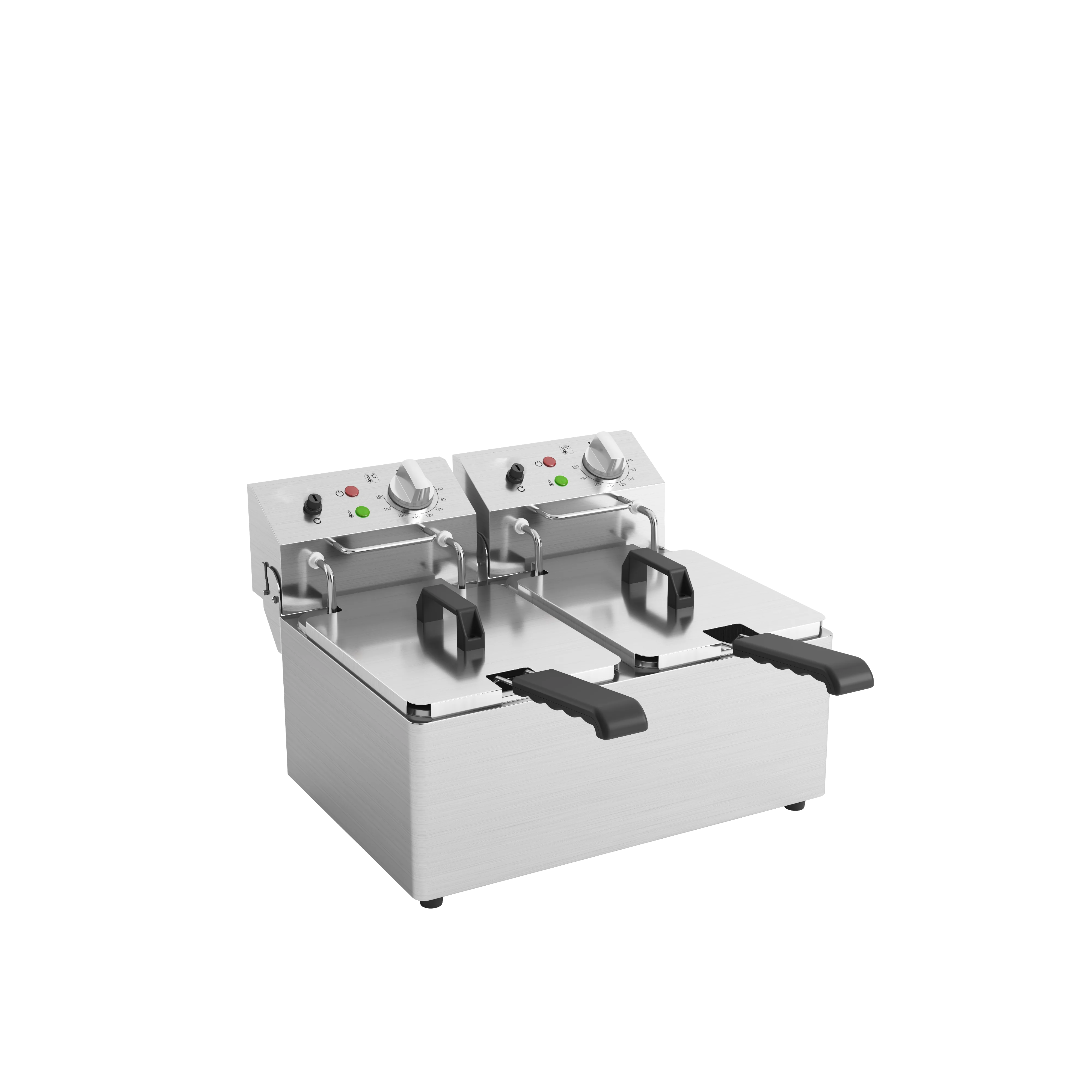 Commercial Stainless Steel 304 Electric Deep Fryer for French Fries Crisps Fried Chicken for Household Outdoor Use Restaurants