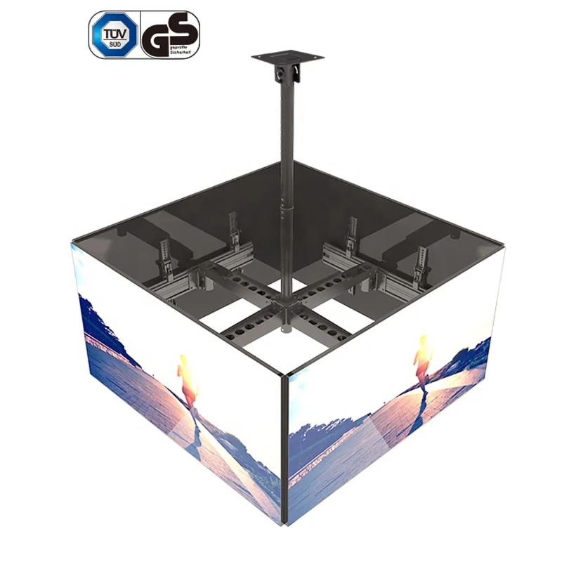 Swivel 90 Quad Display Side by Side Ceiling Mount Telescopic Extension VESA 600X400 mm Max load 30KG