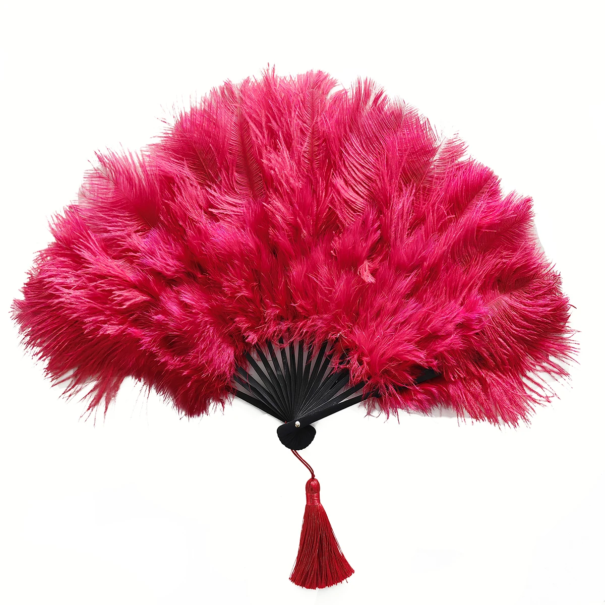 Винный недорогой веер из страусиных перьев для женщин, костюм для шоу, чаепитие, праздничные принадлежности для танцев, Свадебный декор, аксессуар для фотосессии