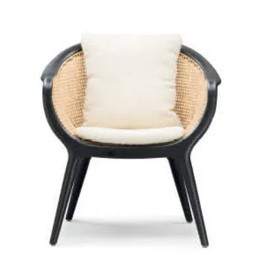 Европейский дизайн, скандинавский однотонный деревянный обеденный стул, античный винтажный стул, черный стул из ротанга для ресторана, отеля, обеденный стул