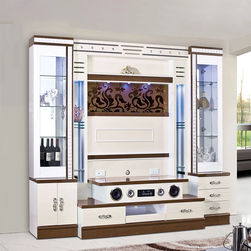 Latest Design Modern Wood Tv Stand Storage Display Cabinet Home Furniture Large Wooden Luxury Living Room Wall Tv Cabinet