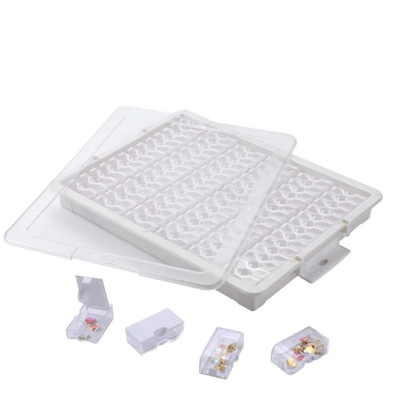 78 Grids Nail Organizer Storage Box Clear  for Diamond  Painting Nail Salon Manicure Tool