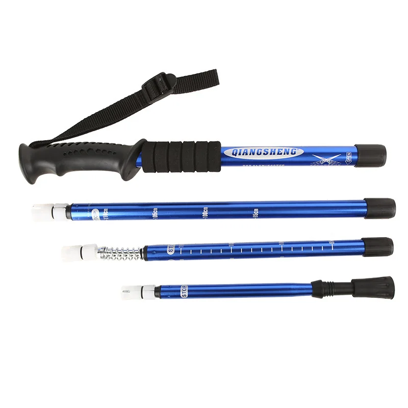Straight Grip Handle Outdoor Aluminum Poles 110cm Hiking Canes Folding Camping Walking Stick Trekking Hiking Poles
