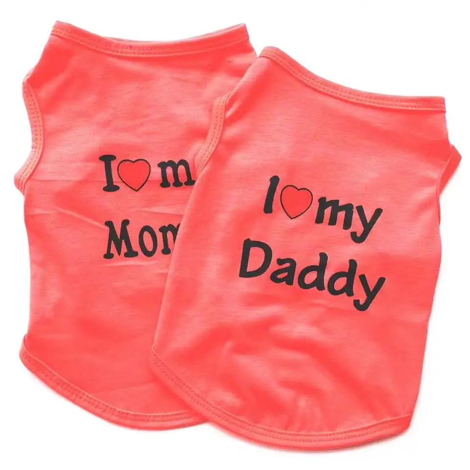 Летняя футболка с милым принтом для домашних животных одежда щенков и собак жилет кошек хлопковая мопса костюмы маленьких