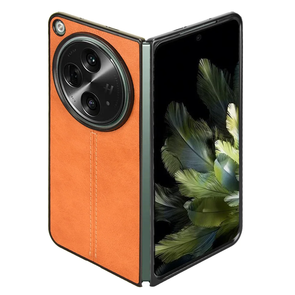 Lightweight Cowhide Pattern PU Leather Case Protective Phone Back Cover for Oppo Find N3/OnePlus Open Back Cover Leather Case