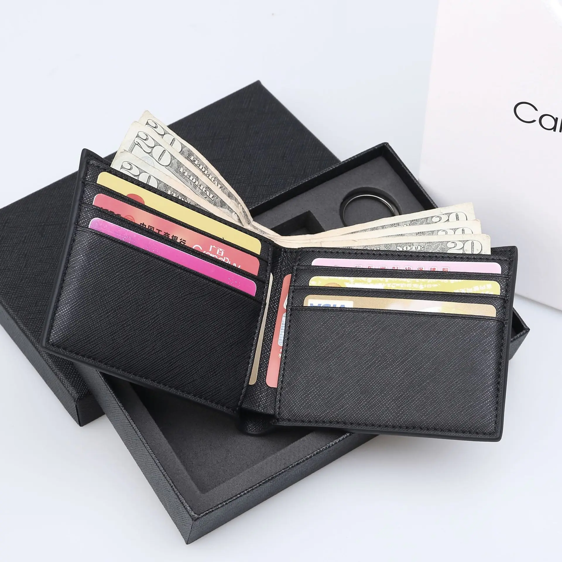 Gents Purse Unique Products Promotional Leather Men Gift Set Key Chain Holder Wallet Organizer