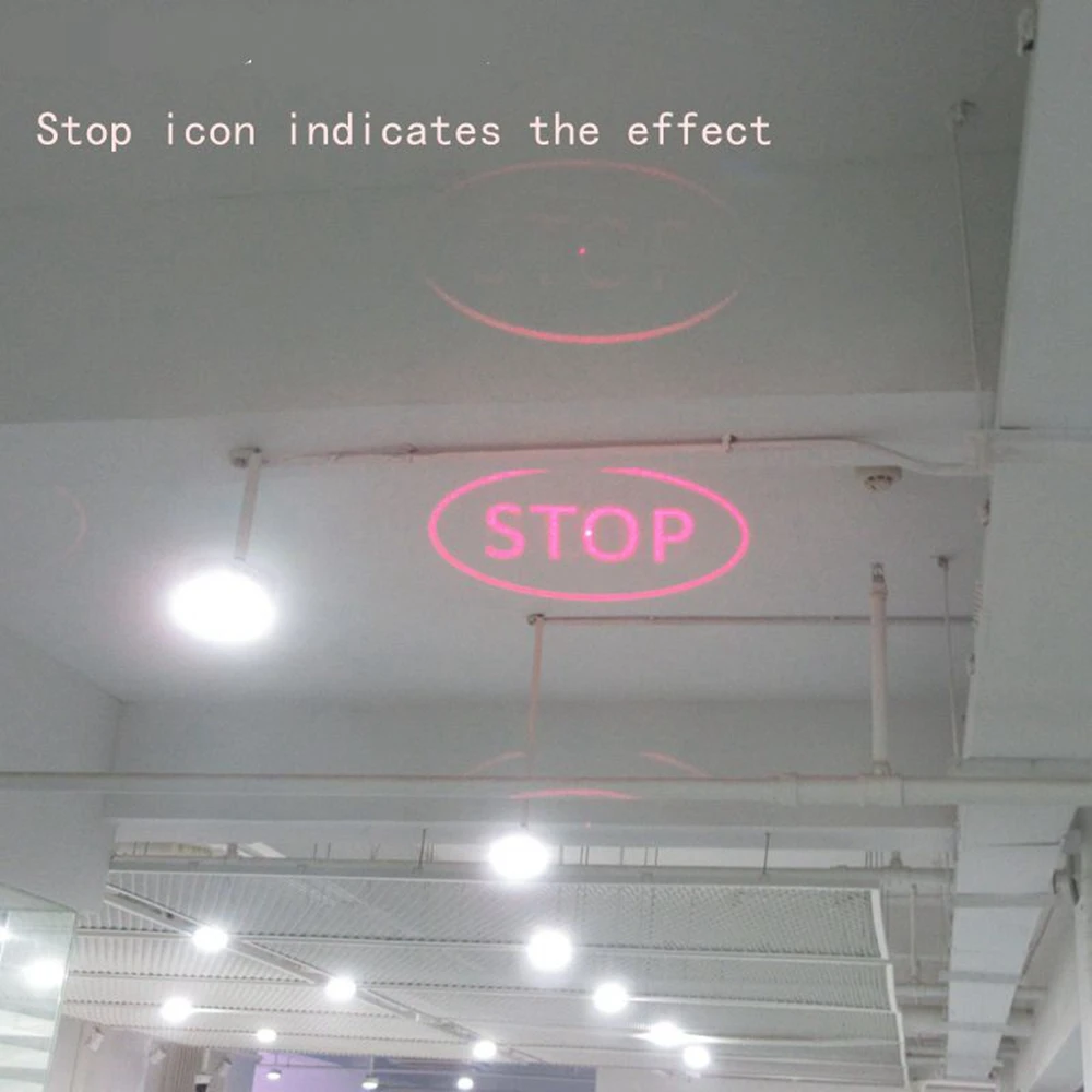 STOP icon laser Triangle Warning icon effect Red laser module