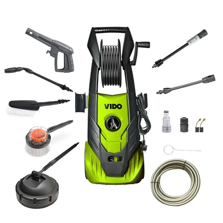 VIDO 2000w 220v 150bar bar professional electric nozzle power machine pump  high pressure car washer