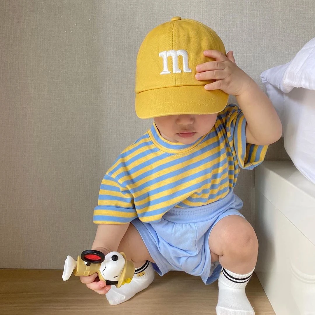 OEM Custom Toddler Baseball Cap Spring And Autumn Cartoon Boy Girl Flat Along Hip Hop Baby Baseball Cap