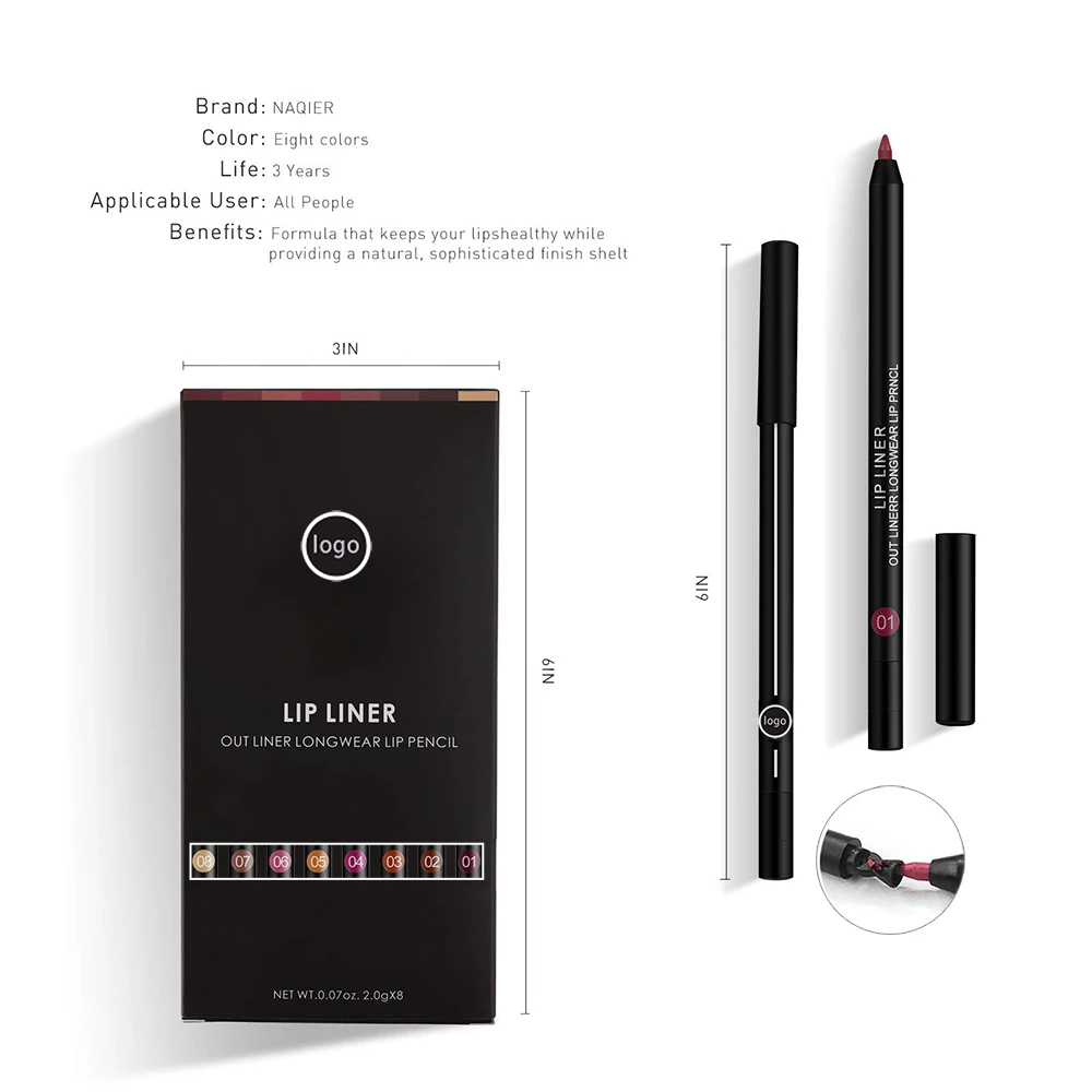 Hot Sell New Arrival Brown Lip Liner High Quality Lip Liner cream Private Label Matte Vegan Custom Lip Liner