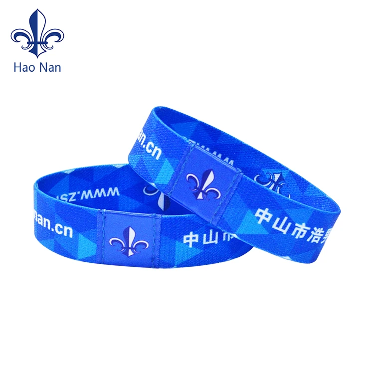 Custom elastic wrist band cloth wristbands bracelet elastic fabric wristband for events