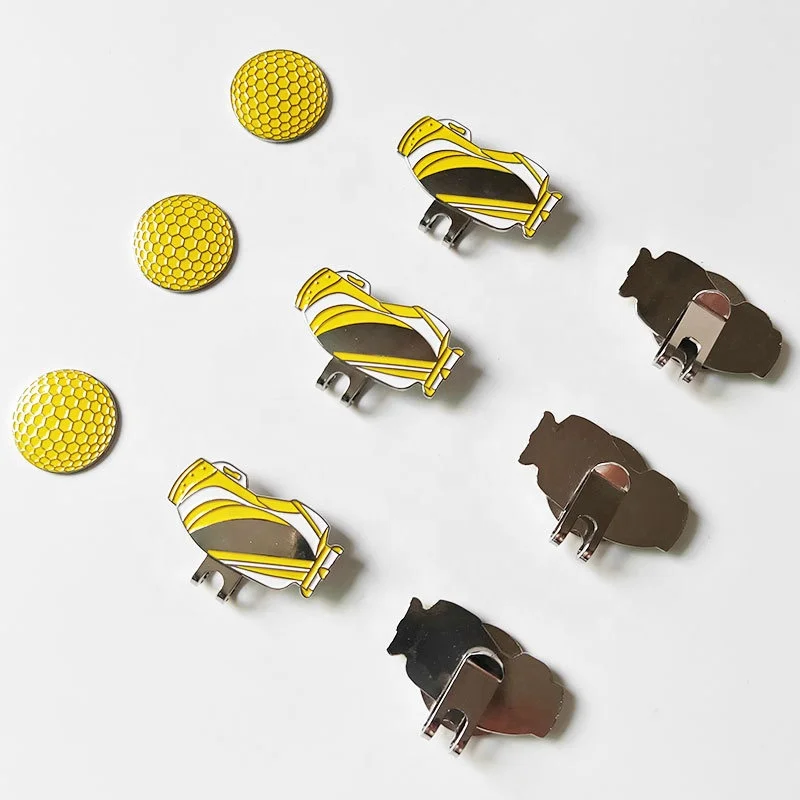 New Design Green Blue Yellow Metal Magnetic Golf Ball Marker With Coin In Stock