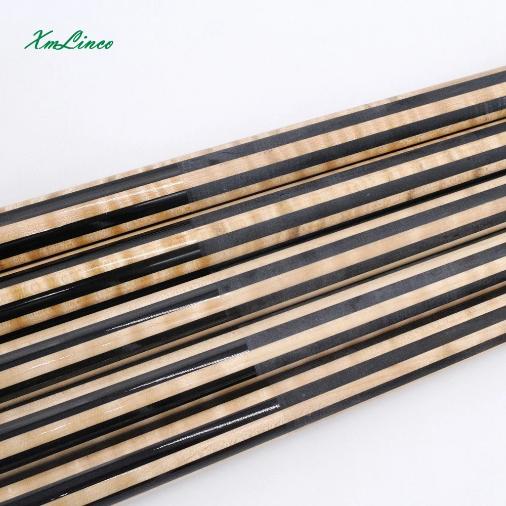 Xmlinco  customized 12pcs tech ebony spliced shaft 3/8-10 joint pins for inlay carom cue 3 cushion cue with carbon core inside