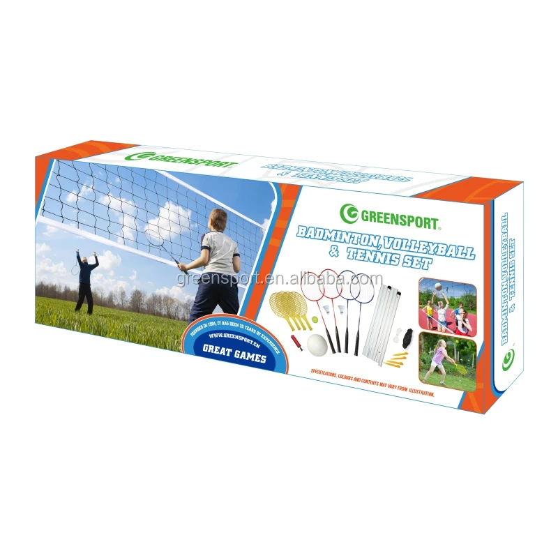 3 в 1, Спорт на открытом воздухе, волейбольная сетка с сетка для бадминтона и воланы