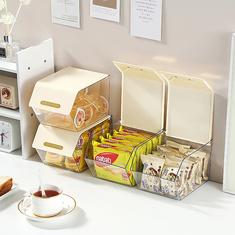 Coffee&Tea Sachet Connectable Storage Rack Stackable Pantry Organizer Office Tea Room Dustproof Storage Box