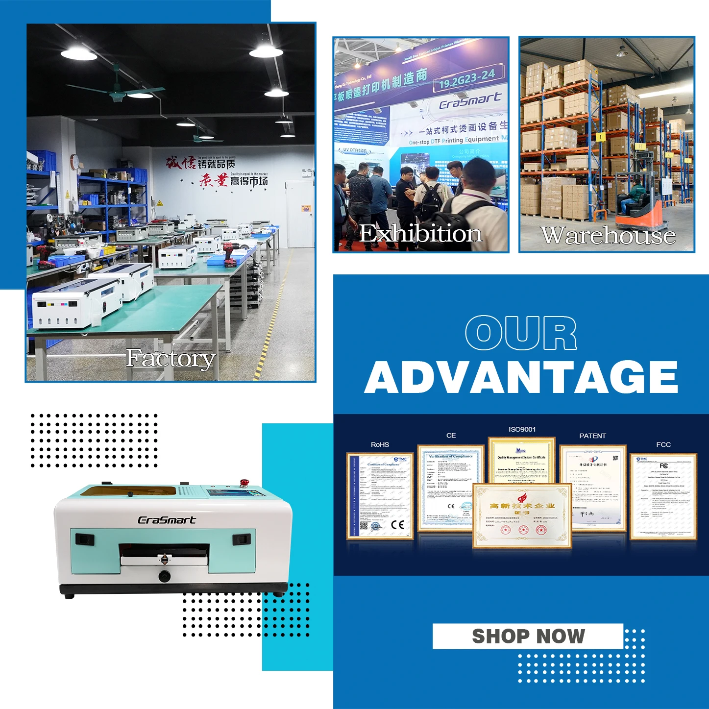 2024 Erasmart OEM ODM A3 dtf portable fabric textile printer wifi Phone Case Wireless Printer machines for small businesses