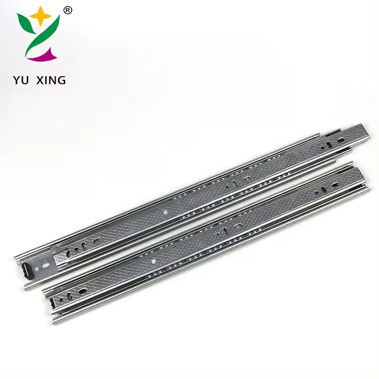 YUXING 45mm furniture slide soft close telescopic channel full extension ball bearing heavy duty drawer slide