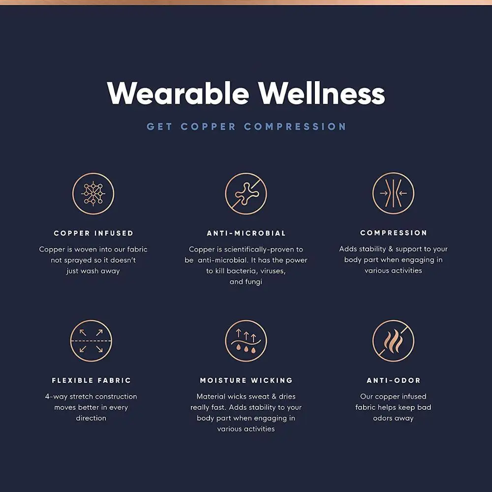 Copper Compression Recovery Back Brace Lumbar Waist Support Belt for Back Pain Relief