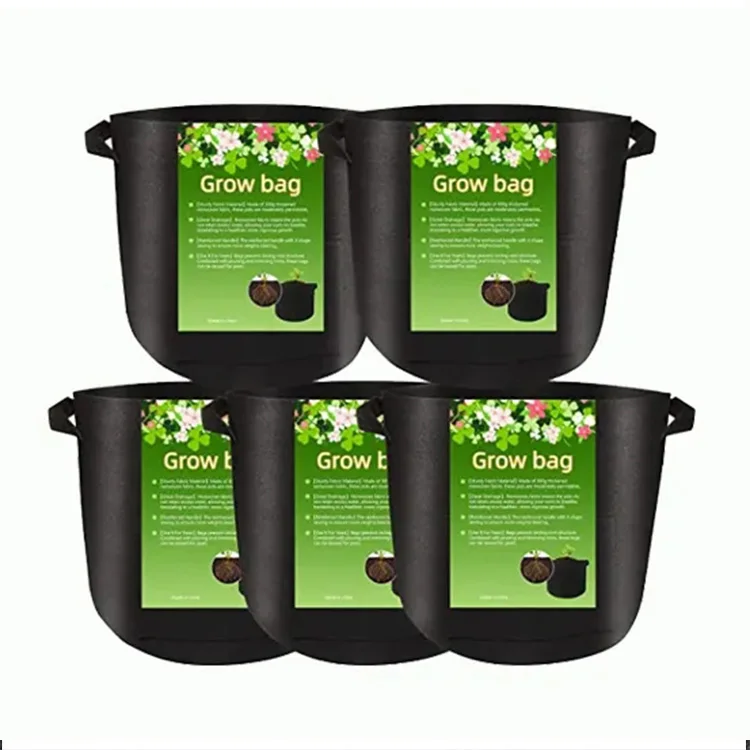 Garden Plant Felt Potato Grow Bag Black Fabric Pot For Organic Flower Mushroom Tomato 10 45 50 100 200 Gallon
