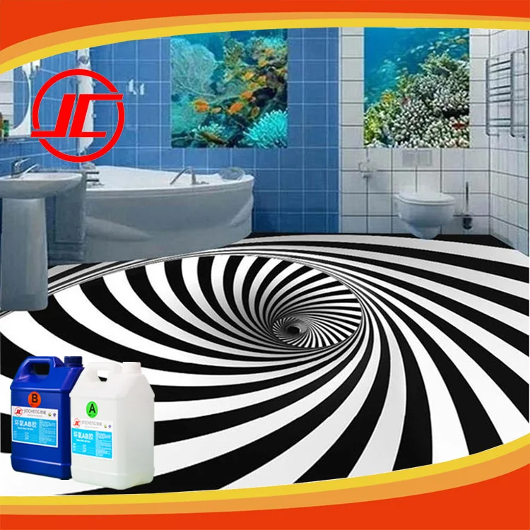 Epoxy Resin 3D Sticker Floor Resin High Clear Epoxy Resin for Counter top 3D Floor Floor coating