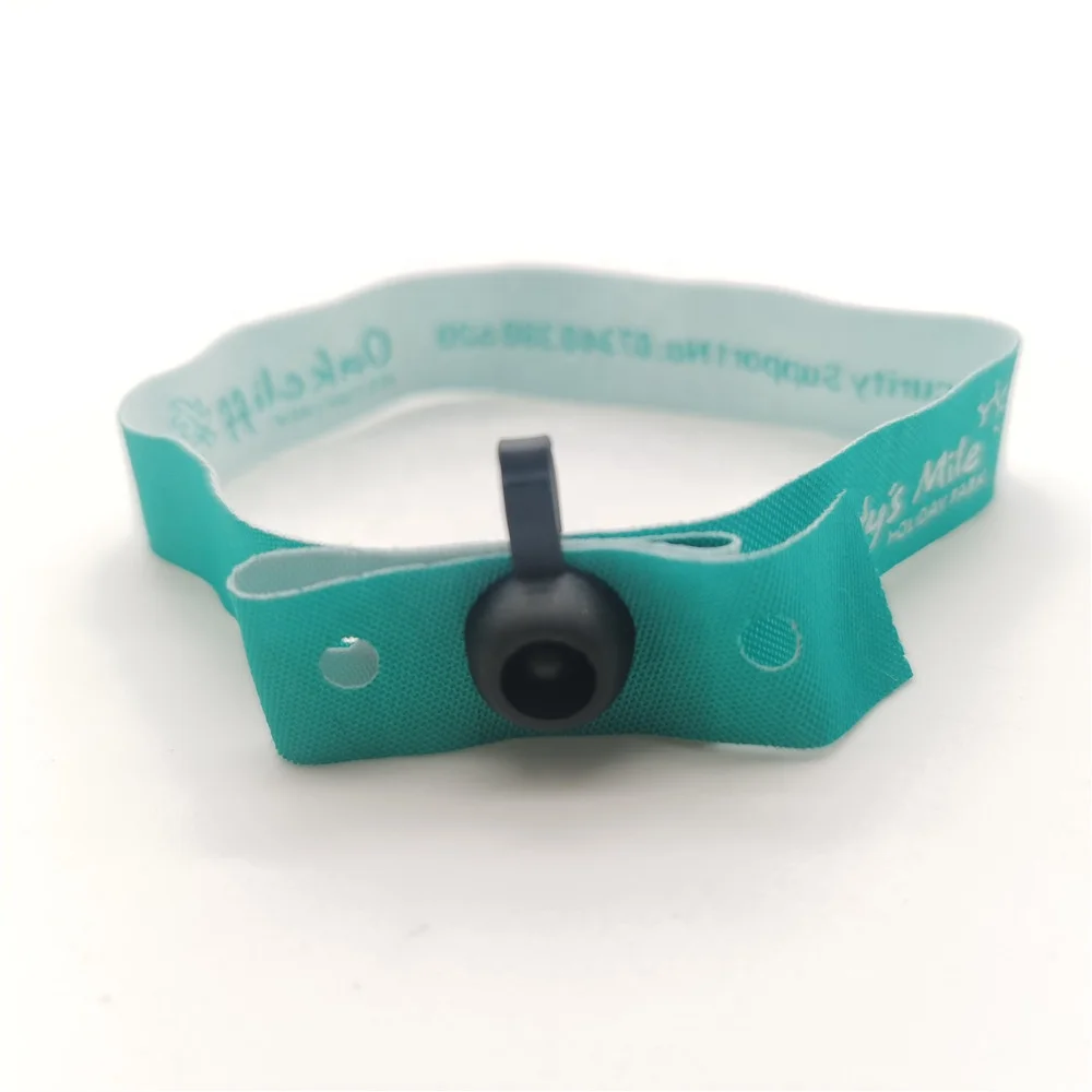 Disposable single use plastic snap closure loop clip wristband lock for Activity