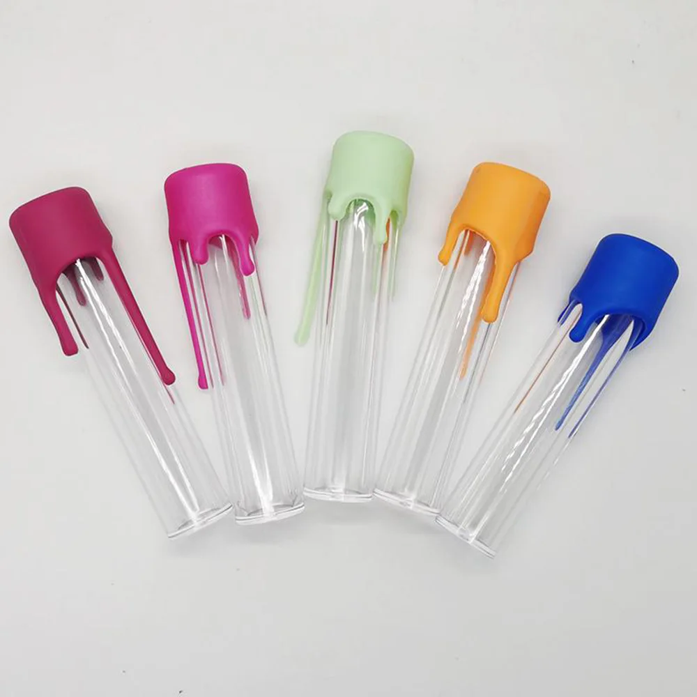 custom pre 116mm 125mm glass Pre Glass Roll Packaging herb Tubes Glass Tube with Child Resistant Proof Cap