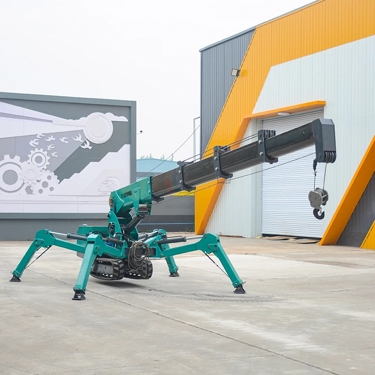 Electric Mobile mini spider lifting crawler crane 1.5 Ton 3t 5 Ton Telescopic Boom Spider Crane for sale