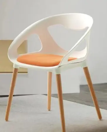 Popular Armrest Dining Chair plastic leisure Chair dining Chair With Wood Leg