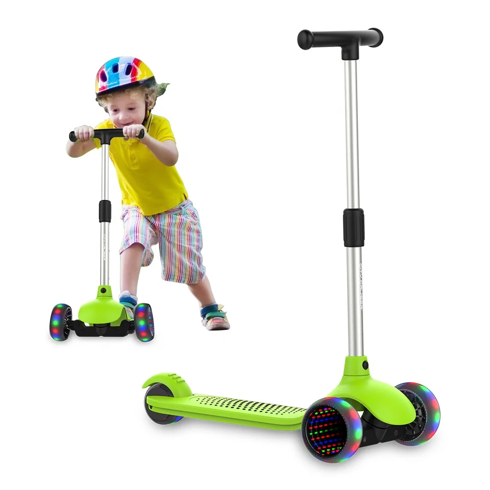 light weight adjustable portable kids scooter Kick Scooter for Children with 3 LED PU Wheels